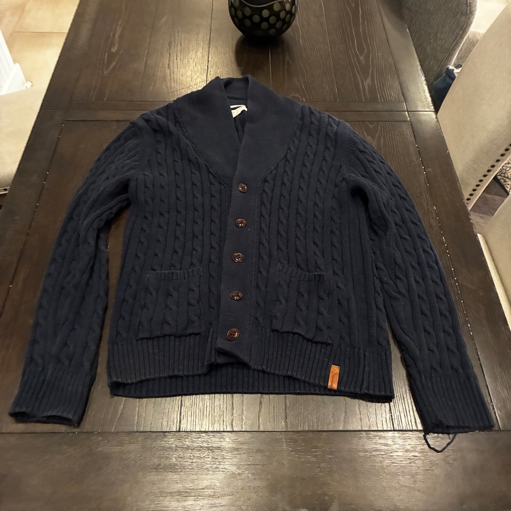 Knowledge Cotton Apparel Men's Organic Cotton Cardigan Size XL Blue